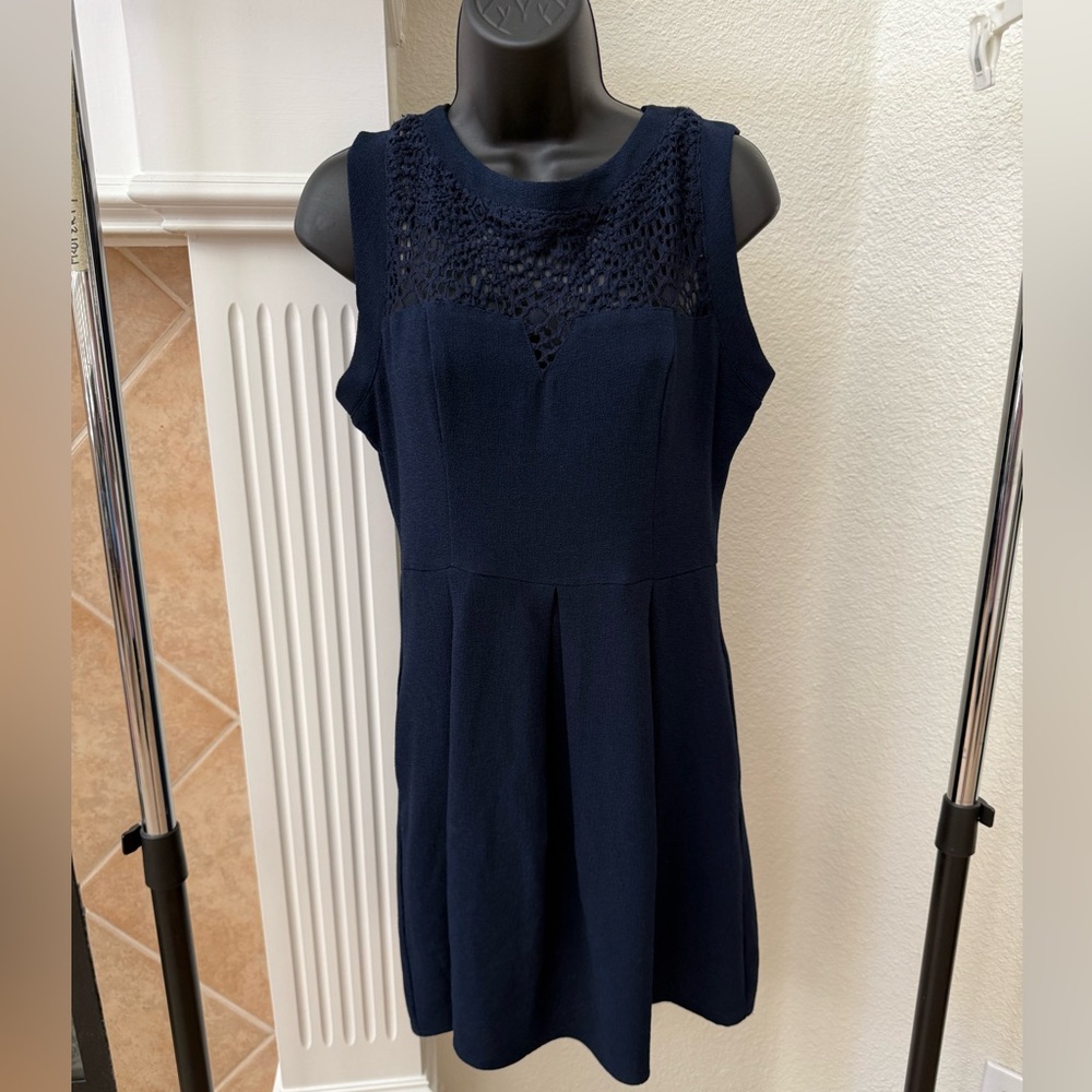 Speechless Navy Lace Detail Mini Dress